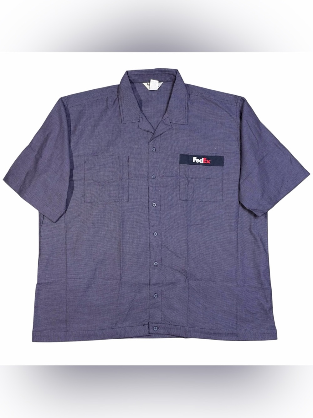 Vintage FedEx Xpress Stan Herman Button Up Work Shirt Mens XXL Brand New Blue SS